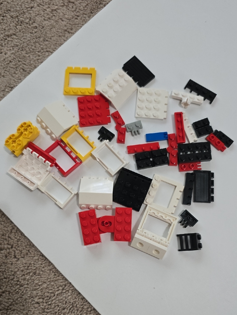 Lego Assorted Red, White, Black & Yellow Building Brick Parts - Unique Pieces - Picture 1 of 7